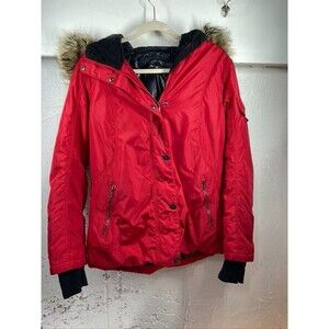 OBERMEYER WOMENS 8 THERMORE PARKA RED HOODED JACKET